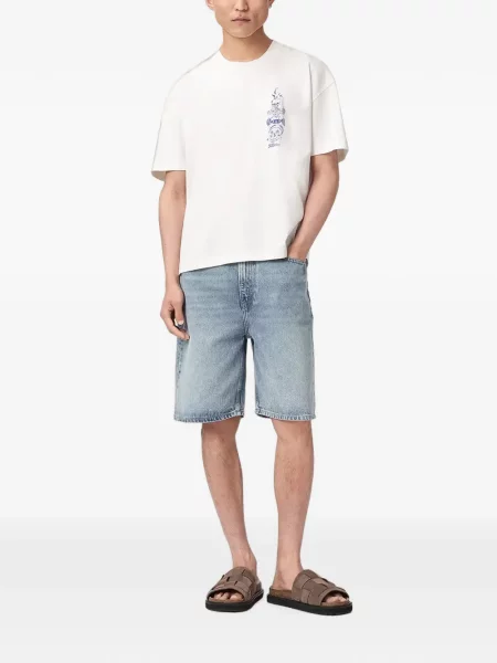 Tricou Allsaints cu imagine alb