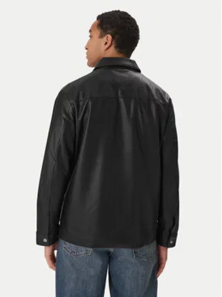 Bunda z imitace kůže Calvin Klein Jeans černá