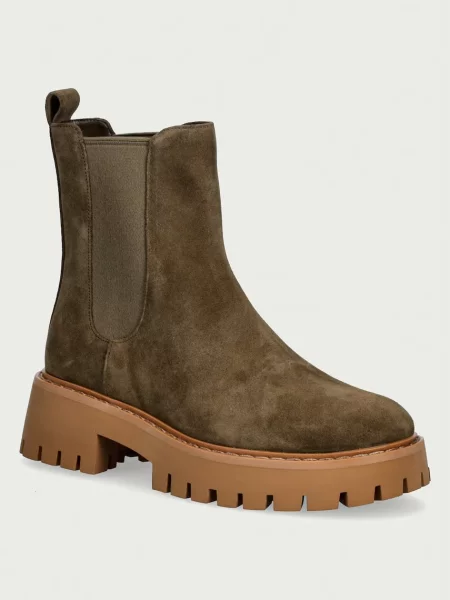 MICHAEL Michael Kors ghete scurte pentru femei din nubuck Asher Flat Bootie verde