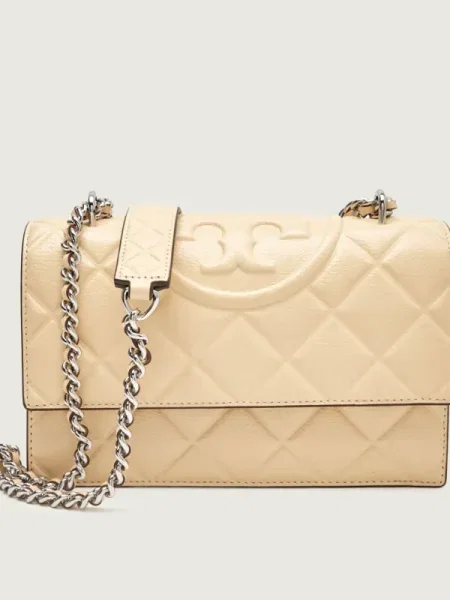 TORY BURCH De piele geantă pe umăr Fleming bej