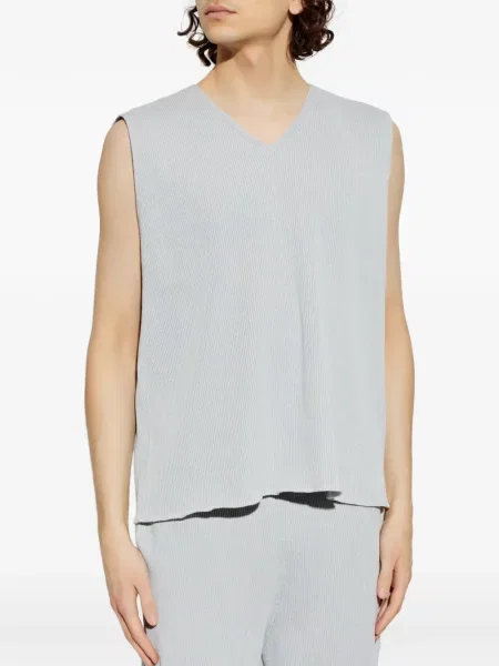 Πλισέ γιλέκο Homme Plissé Issey Miyake με λαιμόκοψη v γκρι