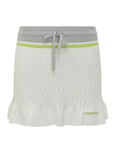 Dzianinowa spódnica midi Casablanca do kolan biała