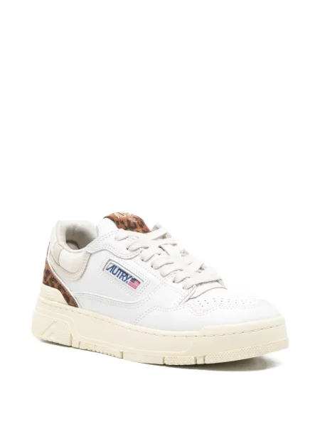 Sneakerși Autry cu imagine cu model leopard alb