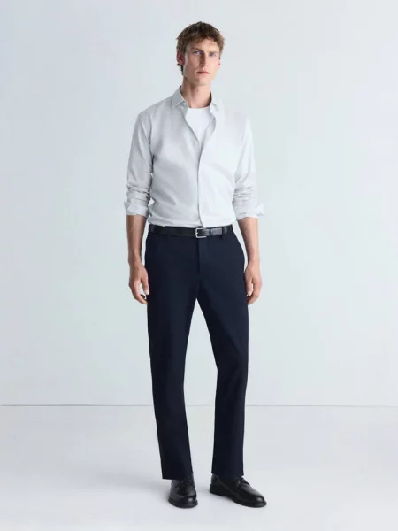 Koszula slim fit comfort stretch non-iron Mężczyzna S MANGO MAN biały