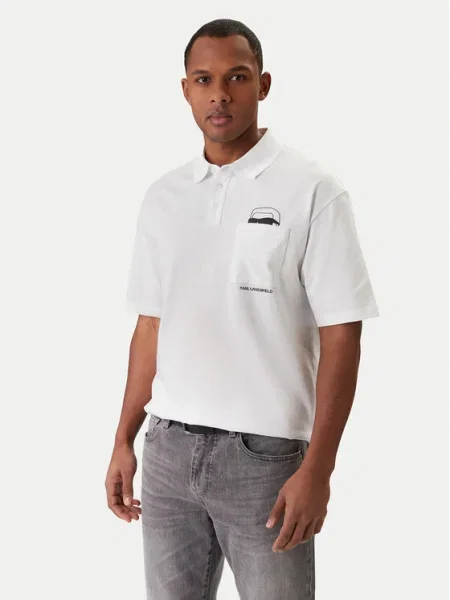 KARL LAGERFELD Tricou polo alb
