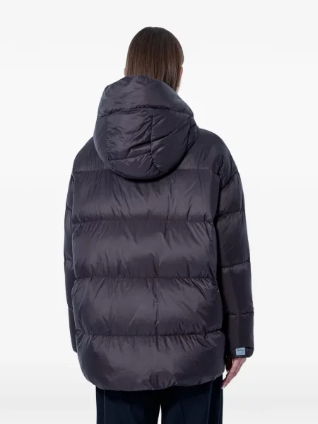 Geacă cu puf Max Mara cu glugă cu cordon albastru