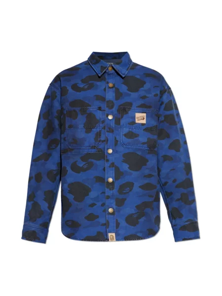 Koszula dżinsowa A Bathing Ape® z logo niebieska