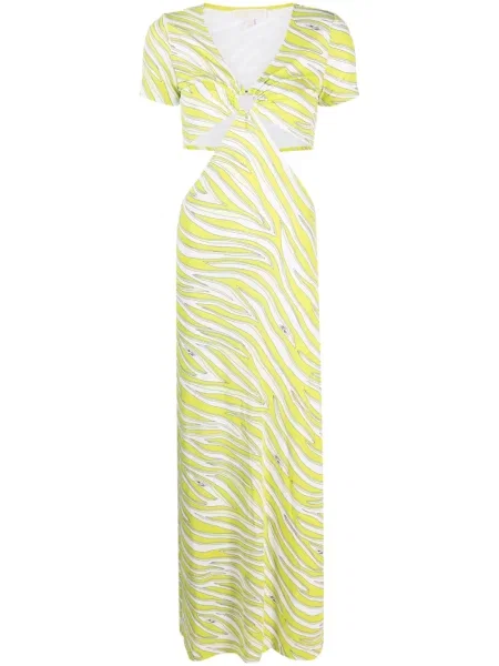 Rochie maxi Michael Michael Kors cu imagine cu model zebră verde