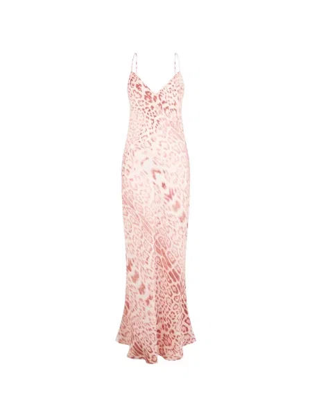 Rochie maxi Roberto Cavalli cu imagine roz