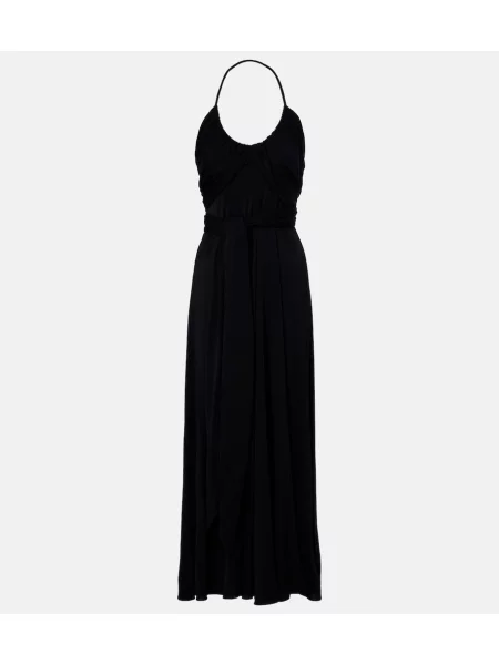 Rochie maxi Alaïa din jerseu cu gât halter negru