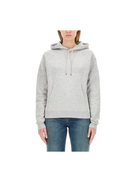 Bluza z kapturem Saint Laurent z kapturem z autografem szara