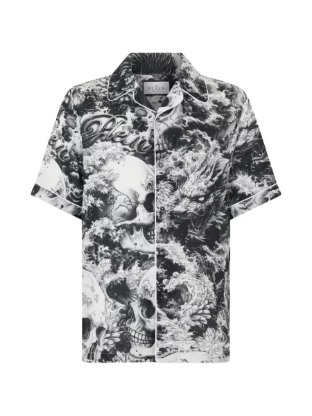 Cămașă Philipp Plein cu imagine negru