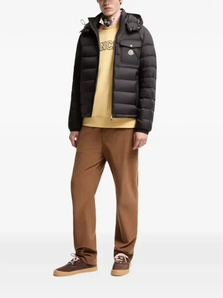 Geacă Moncler cu glugă negru