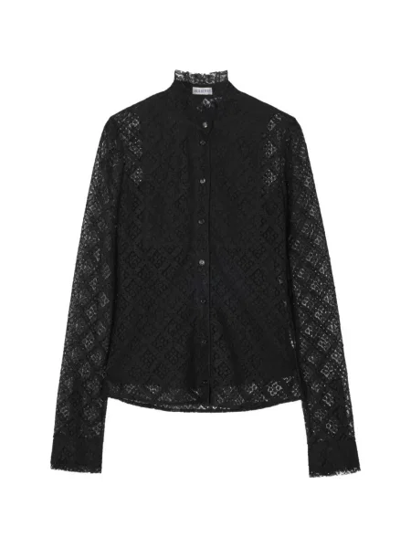 Bluză Burberry în carouri din dantelă negru