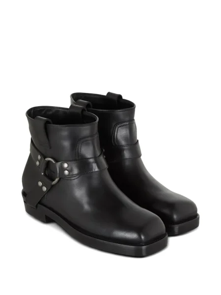 Cizme scurte Balmain din piele biker negru