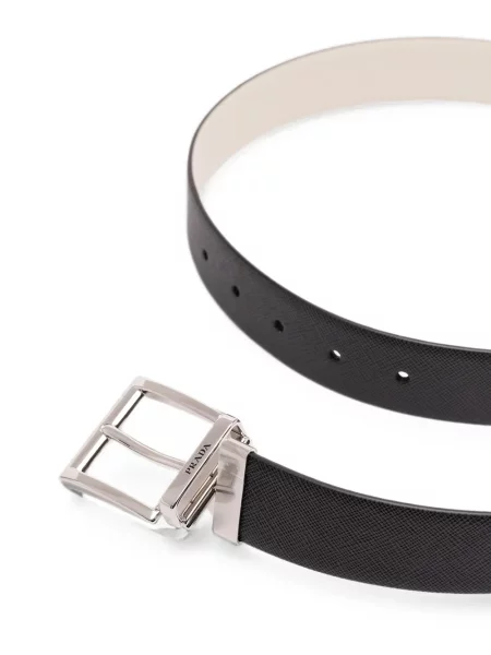 Cu centură reversibil curea Prada din piele negru