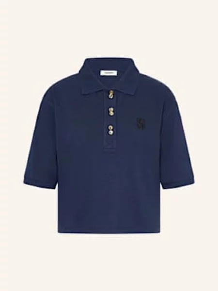 Sandro Koszulka Polo Z Piki blau granatowe