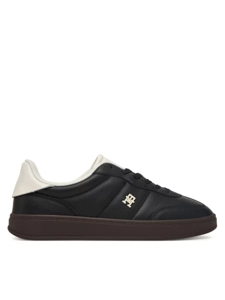 Tommy Hilfiger Kožne tenisice TH HERITAGE SNEAKER SHINY crna