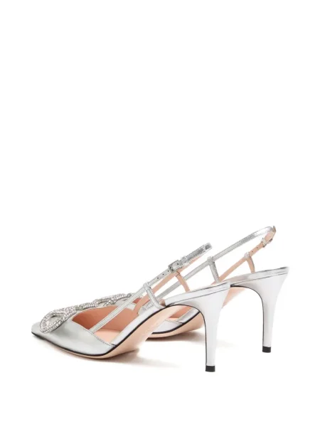 Pantofi cu toc Valentino Garavani slingback argintiu