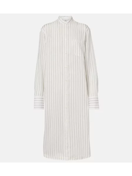 Rochie tip cămașă Toteme cu dungi alb