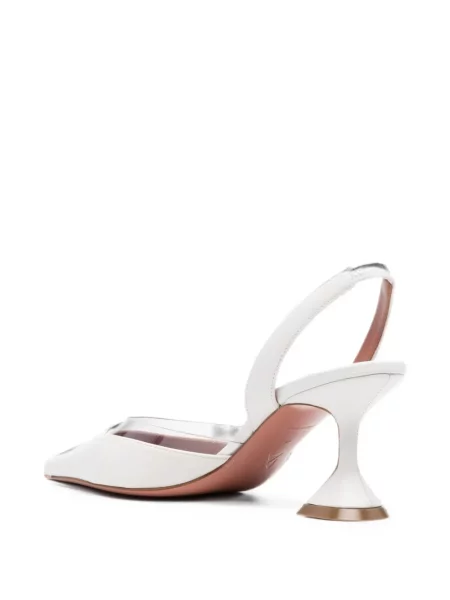 Pantofi cu toc Amina Muaddi slingback alb