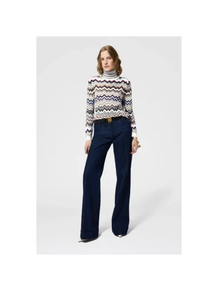 Lniany sweter z golfem Missoni