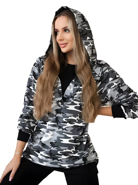 Moor set mikiny topu a legín šedá + černá