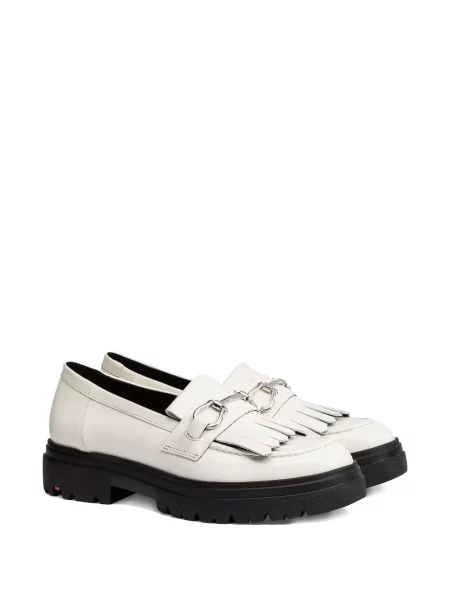 Pantofi loafer Lloyd cu franjuri din piele alb