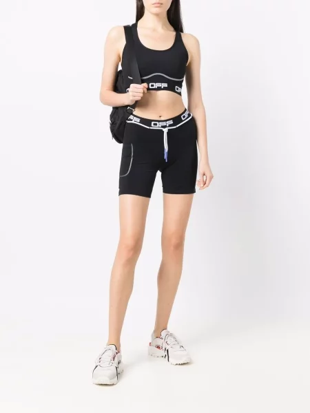Decupat top Off-white cu autograf alb
