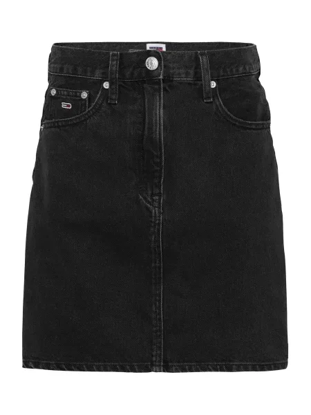 Tommy Jeans fustă din denim mini drept negru