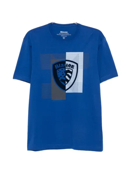Tricou Blauer cu imagine cu decolteu rotund albastru