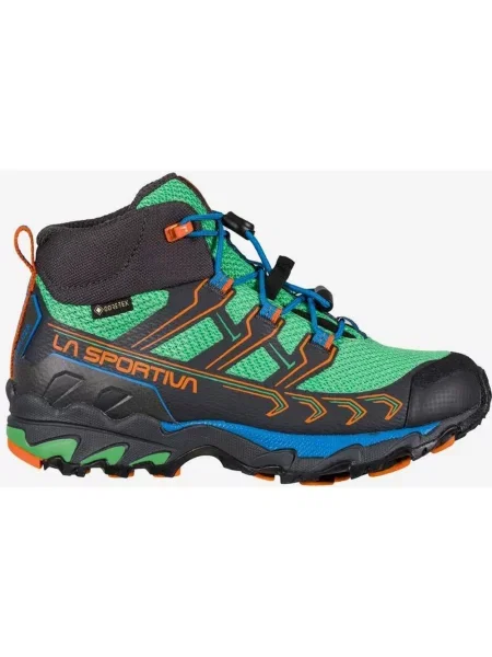 Buty trekkingowe La Sportiva Ultra Raptor II Mid GORE-TEX zielony pomarańczowy junior 33 niebieski
