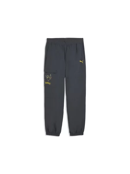 Młodzieżowe bojówki PUMA x POKÉMON o luźnym kroju Akcesoria szary
