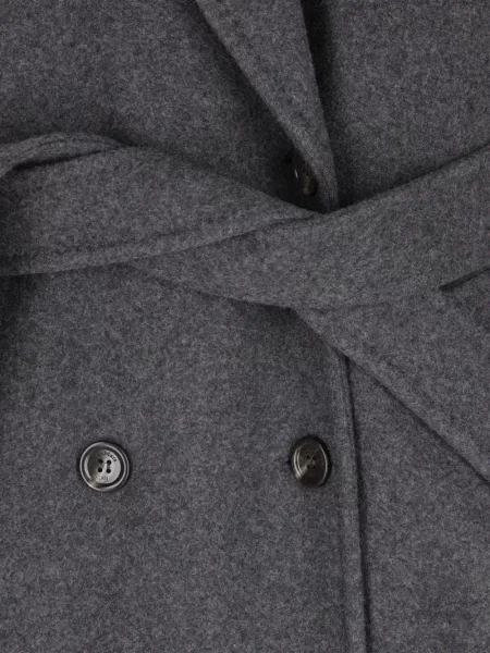 Двуредно препасан палто Max Mara сиво