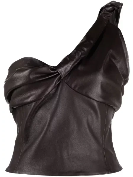 Top The Mannei din piele maro