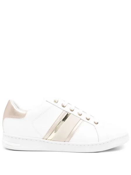 Sneakerși Geox cu șireturi din piele alb