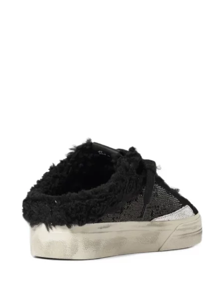 Sneakerși Crime London cu paiete negru