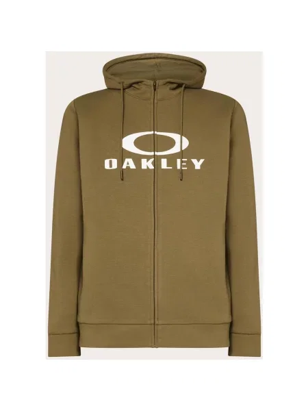 Bluza z kapturem Oakley Bark Full Zip zielono‑brązowa militarna S zielona