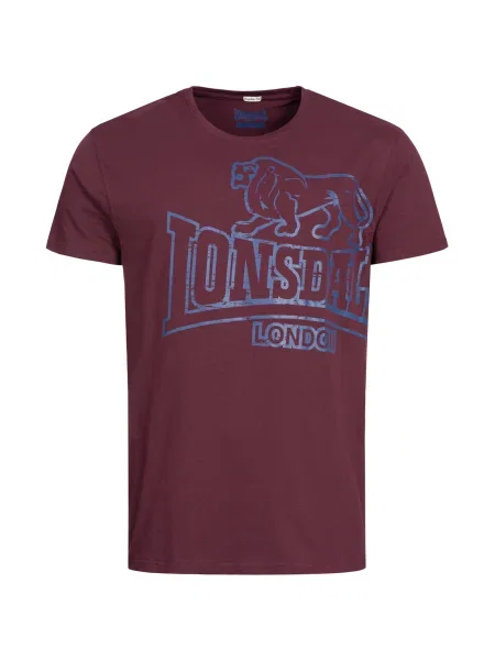 LONSDALE Tricou Langsett / roşu închis albastru