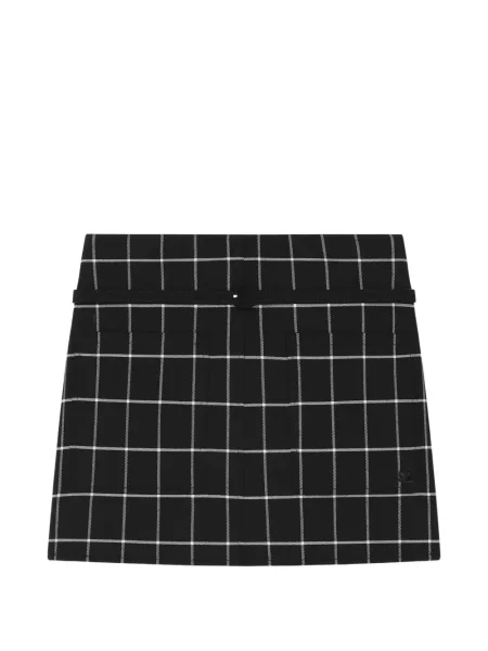 Fusta mini Courreges în carouri negru