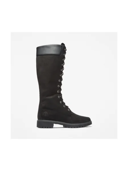 Botine Timberland cu șireturi din dantelă negru