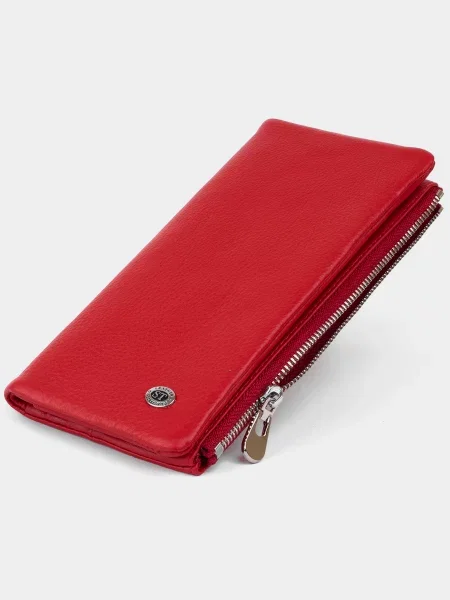 Кожаный кошелек St Leather Accessories красный