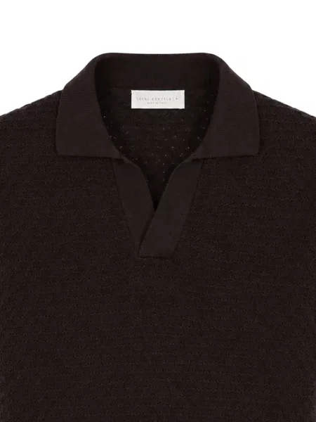 Scurt tricou Luigi Gentile tricotate maro