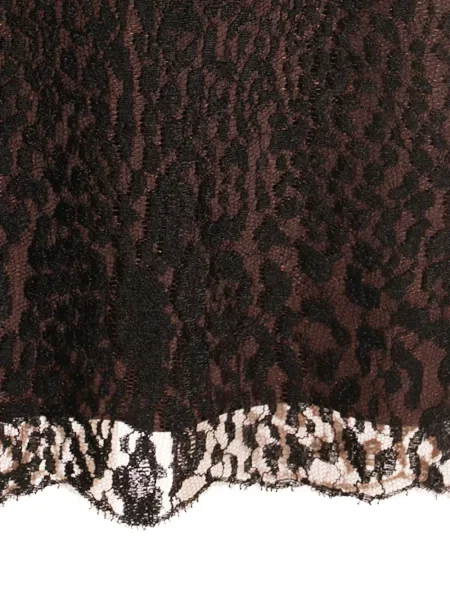 Top Tom Ford cu model leopard din dantelă maro