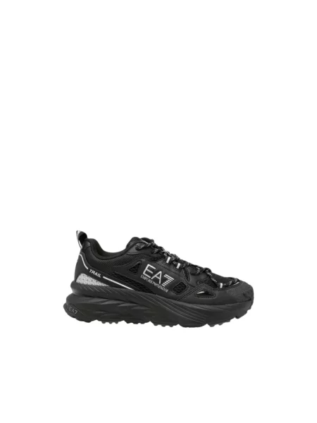 Sneakersy Emporio Armani Ea7 skórzane z logo czarne