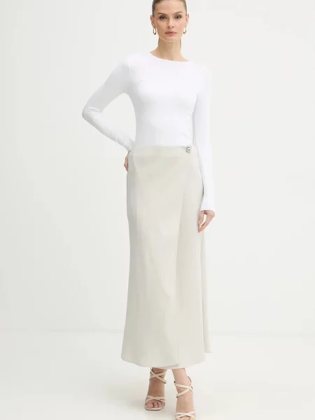 Armani Exchange spódnica maxi prosta beżowy