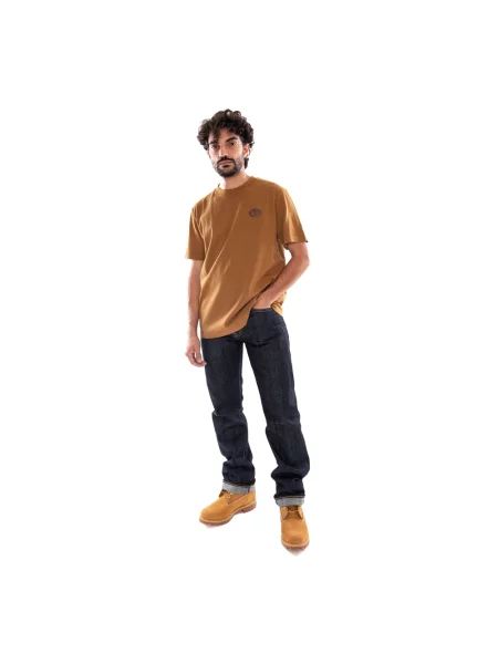 Koszulka Timberland skórzana brązowa