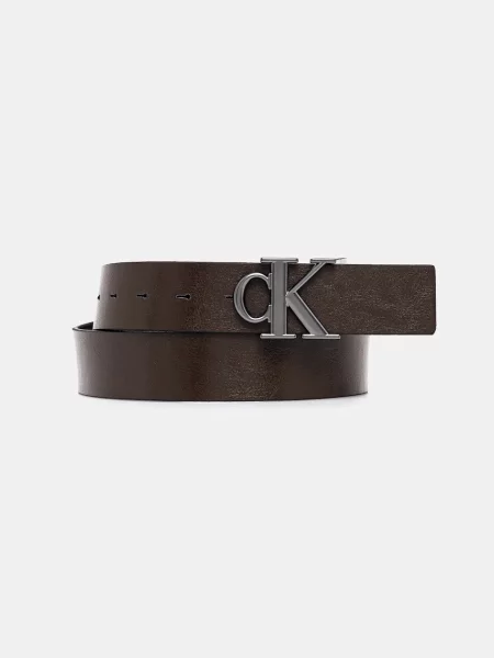 Oboustranný kožený Calvin Klein pánský hnědá