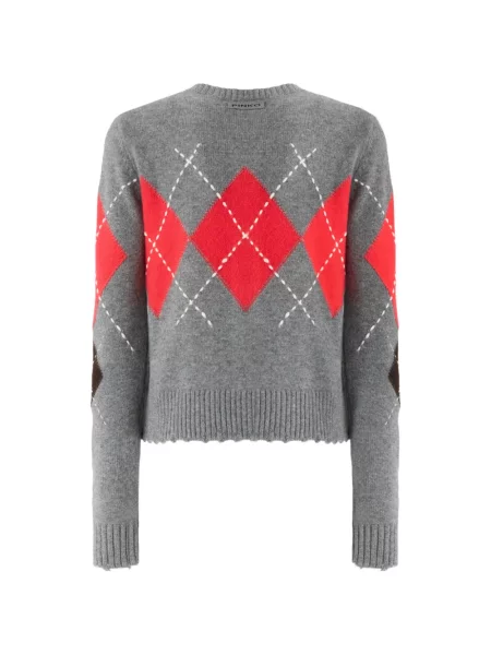 Cardigan Pinko cu model argyle gri