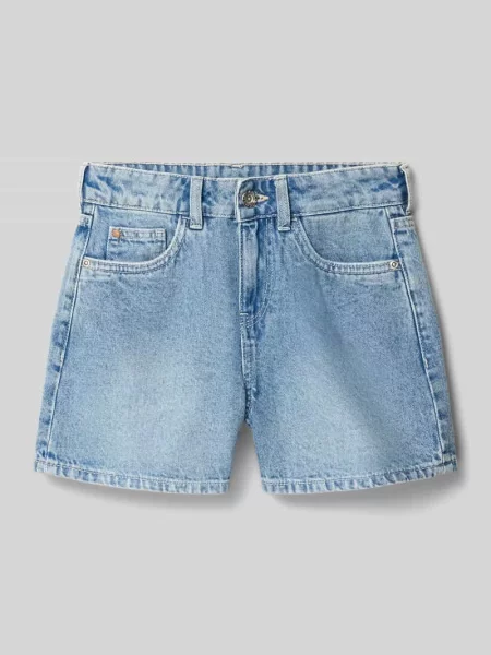Szorty w kroju regular fit z naszywką z logo Garcia niebieskie